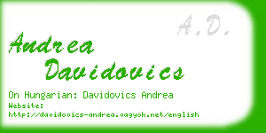 andrea davidovics business card